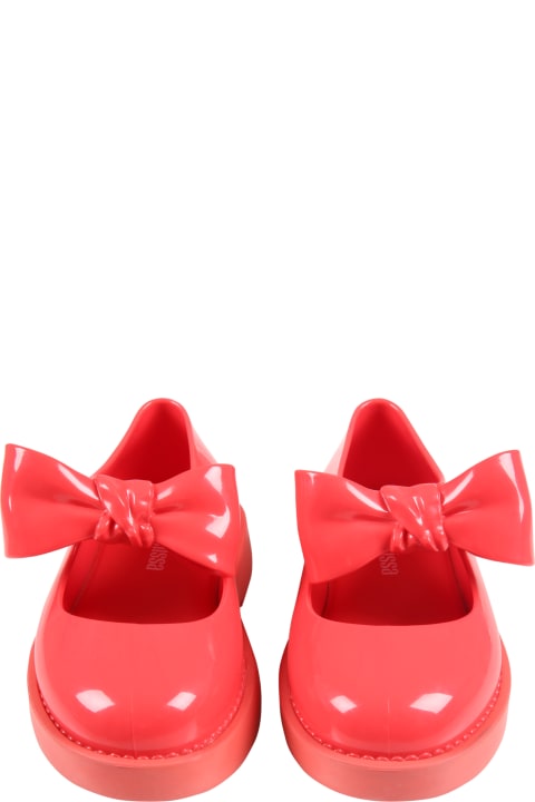 Shoes for Girls Melissa Red Ballerina Flats For Girl With Bow