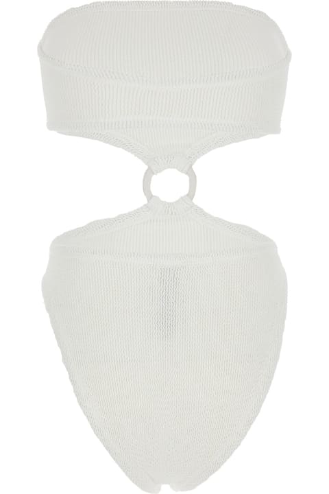 Hunza G Swimwear for Women Hunza G 'jerry' White Sleeveless Swimsuit With Tonal Loop In Tech Fabric Woman