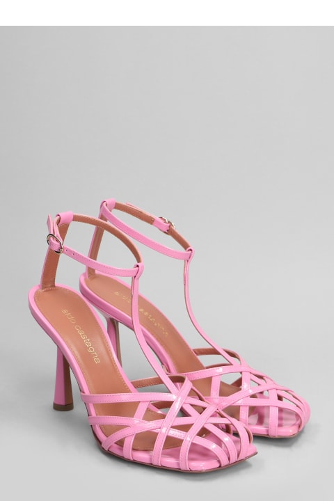 ウィメンズ Aldo Castagnaのシューズ Aldo Castagna Lidia Sandals In Rose-pink Patent Leather