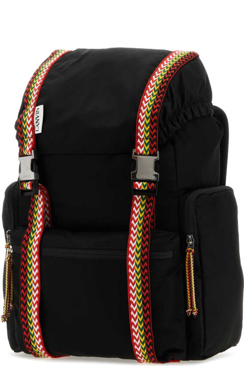 Bags for Men Lanvin Black Fabric Curb Backpack
