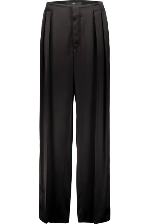 Pant With Pleats In Double Viscose Satin