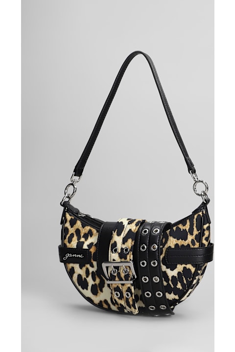Ganni Bags for Women Ganni Bucky Bag Small Shoulder Bag In Animalier Nylon