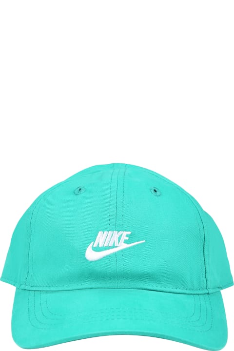 ボーイズ Nikeのアクセサリー＆ギフト Nike Green Hat With Visor For Kids With The Iconic Swoosh