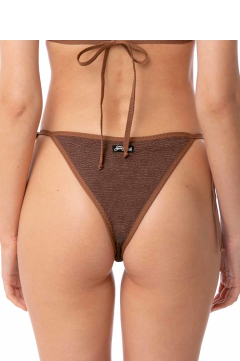 Homeware MC2 Saint Barth Woman Crinkle Brown Swim Briefs