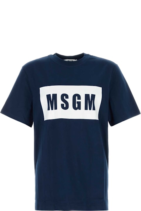 Fashion for Women MSGM Navy Blue Cotton T-shirt