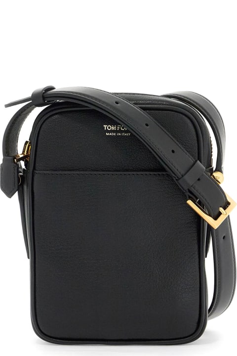 Tom Ford Shoulder Bags for Men Tom Ford Logo Leather Shoulder Strap