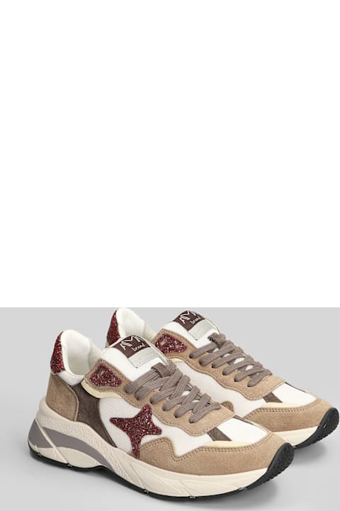 AMA-BRAND Sneakers In Beige Suede And Fabric