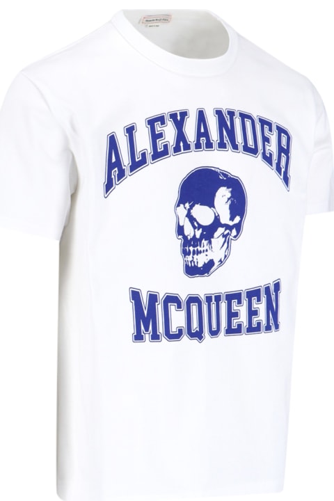 Alexander McQueen Topwear for Men Alexander McQueen Logo Print Skull T-shirt