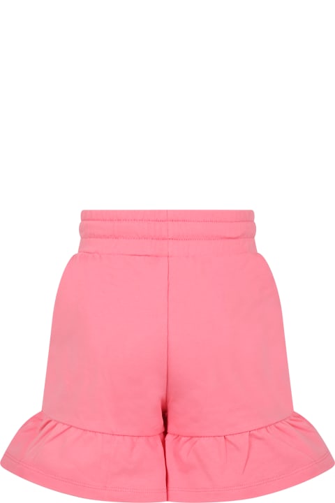 Moschino for Kids Moschino Pink Shorts For Gilr With Teddy Bera And Flowers