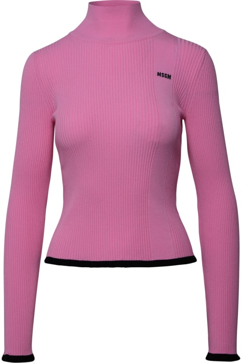 ウィメンズ新着アイテム MSGM Pink Viscose Turtleneck Sweater