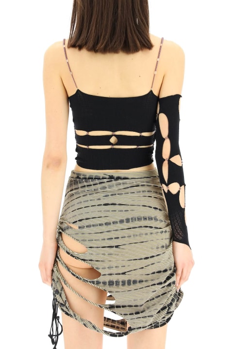 Knit Sleeve With Cut-out And Beads