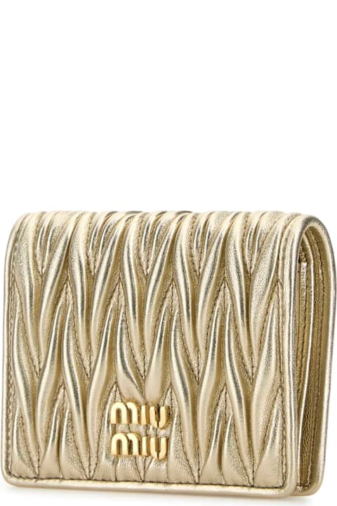Homeware Miu Miu Gold Leather Wallet