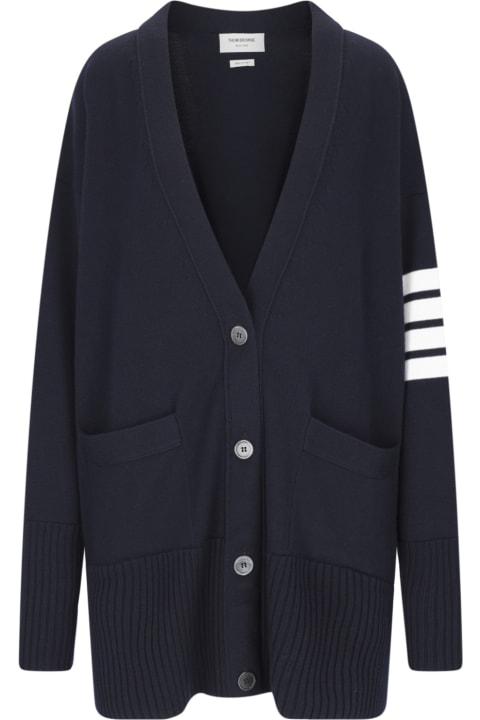 Homeware Thom Browne Thom Browne - Oversized Wool V-neck Cardigan