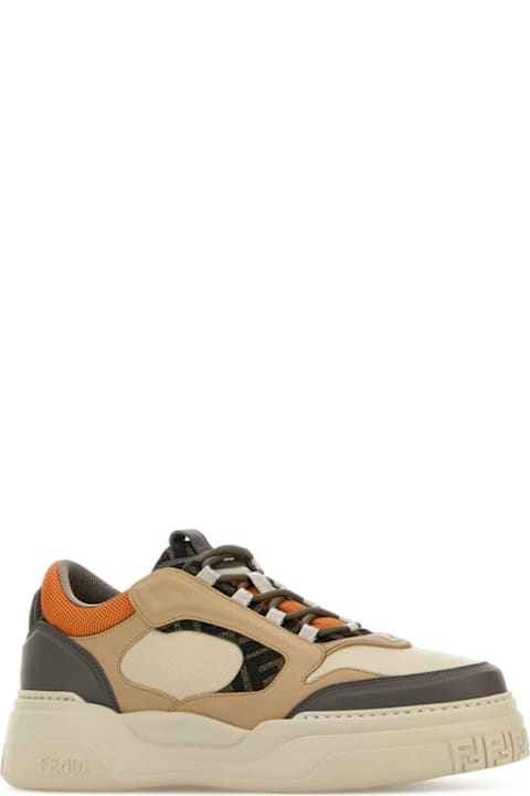 Fendi Multicolor Leather And Canvas Fendi Force Sneakers