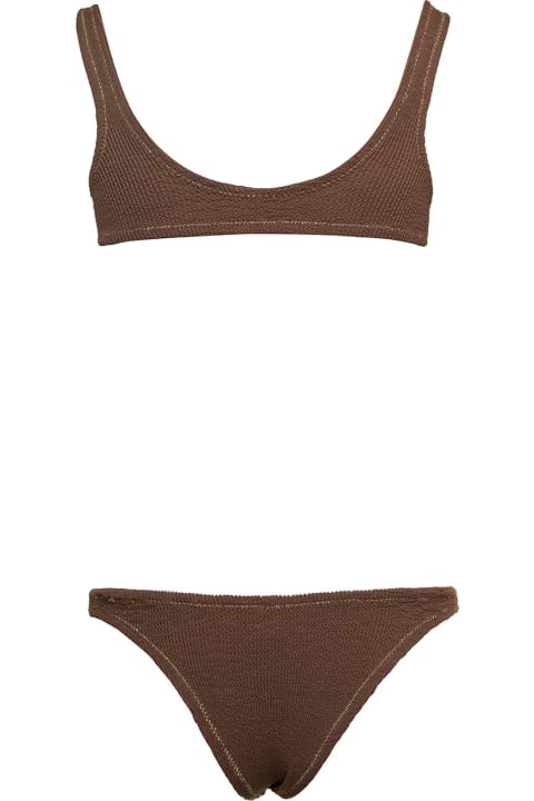 Swimwear for Women Reina Olga 'ginny' Brown Bandeau Style Bikini Set With High-waisted Bottoms In Polyamide Woman