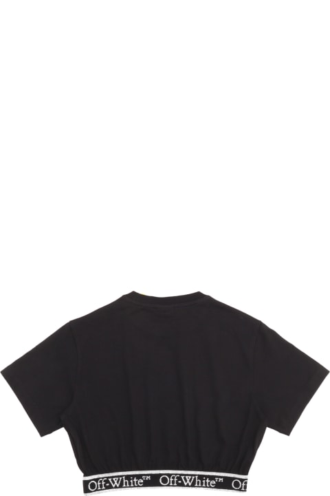 Off-White for Kids Off-White Bookish Logoband Crop Tee S/s Black - Wh