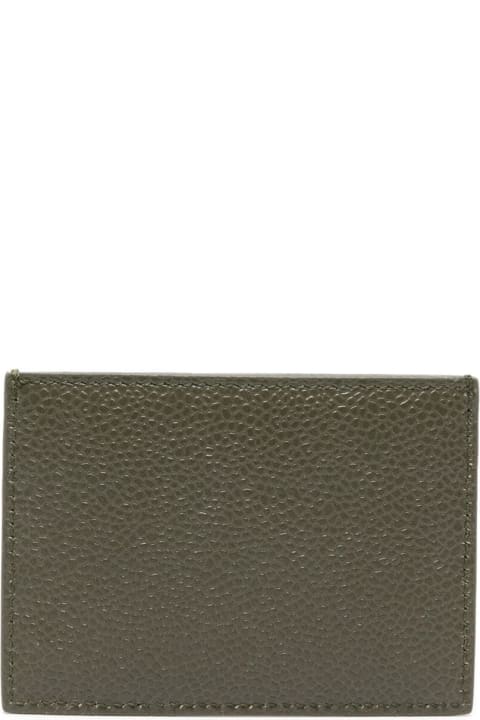 メンズ Thom Browneの財布 Thom Browne Single Card Holder In Pebble Grain Leather