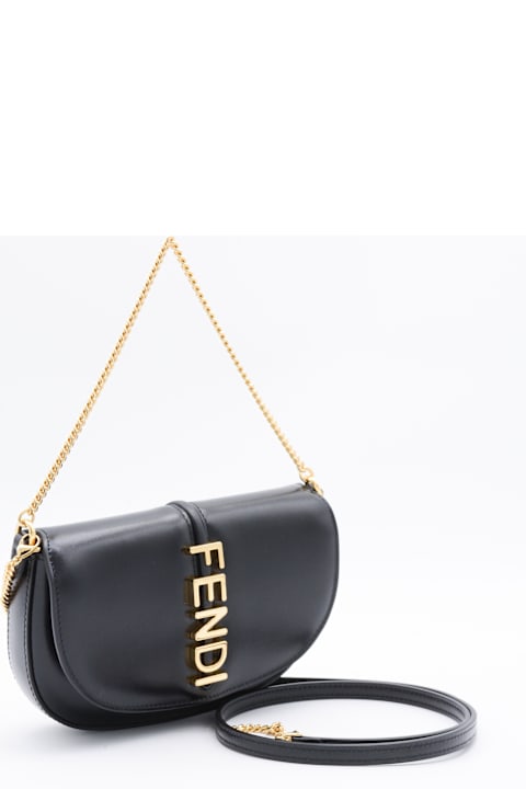Fendi Black Leather Fendigraphy Mini Bag