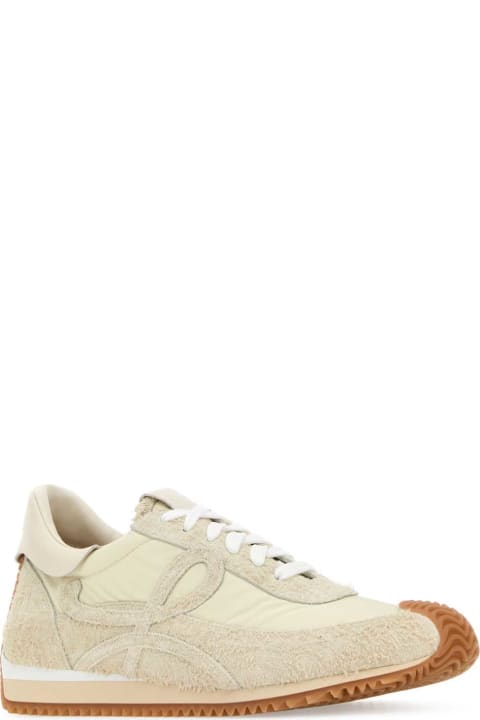 Shoes Sale for Men Loewe Ivory Suede And Nylon Flow Runner Sneakers