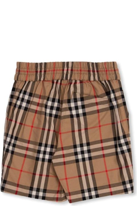 Bottoms for Baby Boys Burberry Checked Elastic Waist Shorts
