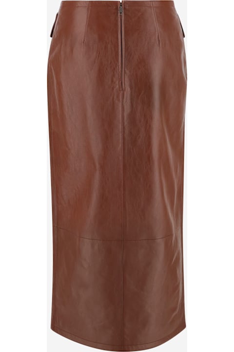 Chloé for Women Chloé Glossy Leather Midi Skirt