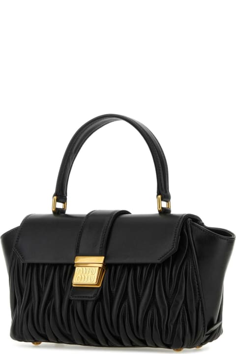 Totes for Women Miu Miu Black Leather Handbag