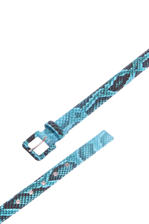 Ermanno Scervino Belts for Women Ermanno Scervino Blue Python Print Belt