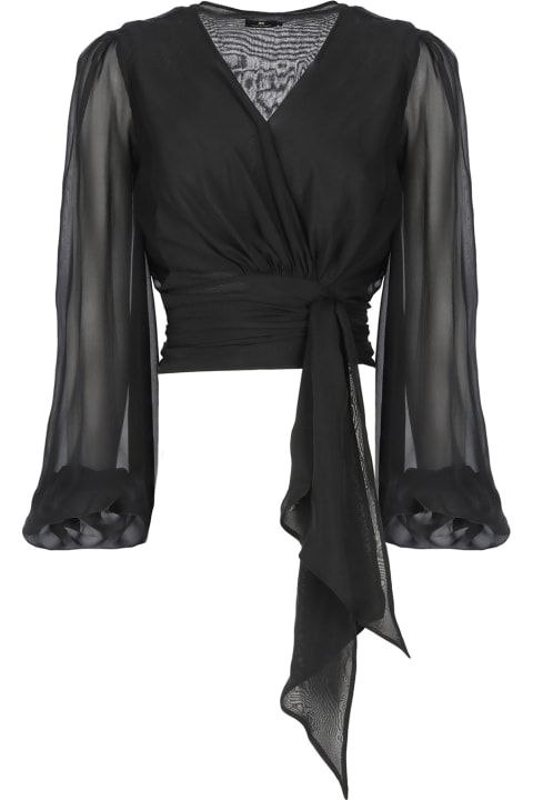Elisabetta Franchi Topwear for Women Elisabetta Franchi Black Silk Shirt