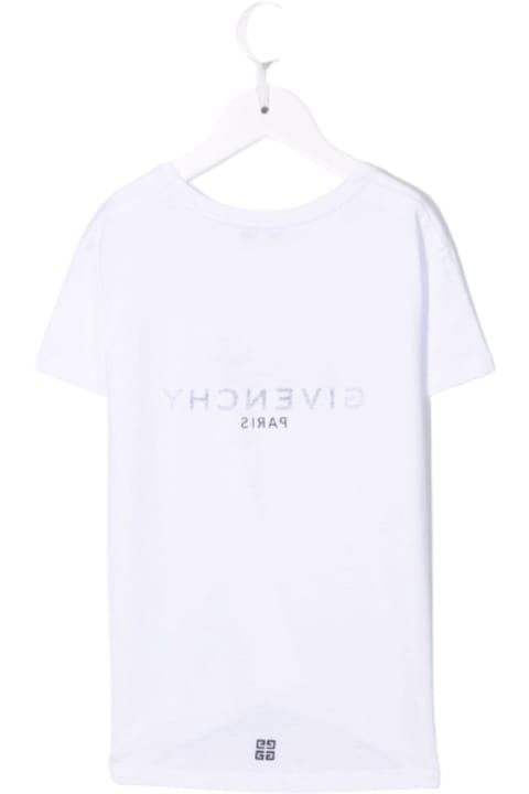 Givenchy Kids Girl's White Cotton T-shirt With Logo
