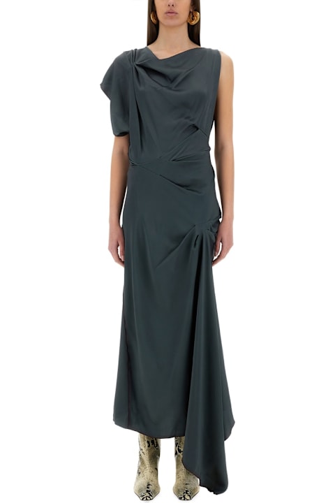 Victoria Beckham فساتين لـ السيدات Victoria Beckham Asymmetrical Draped Midi Dress