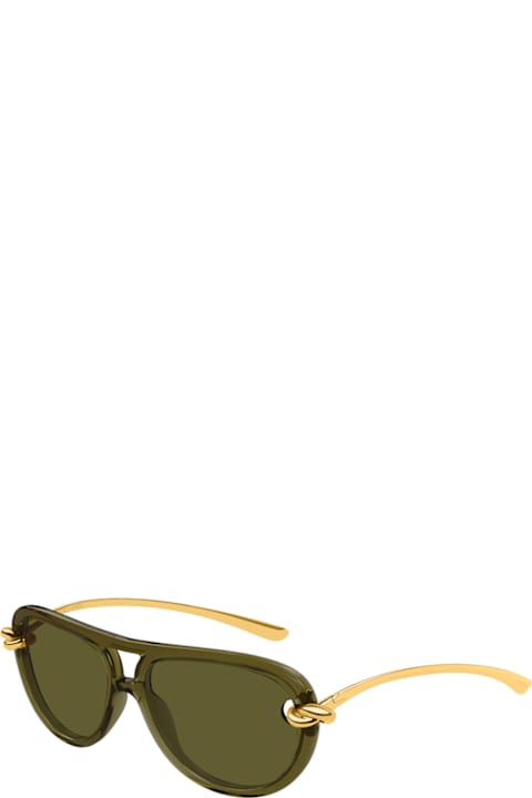 Bottega Veneta Eyewear for Kids Bottega Veneta Eyewear Bottega Veneta Bv1418s Signature Icons 003 Gold Green Sunglasses
