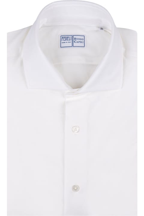 Fedeli Shirts for Men Fedeli White Strech Shirt