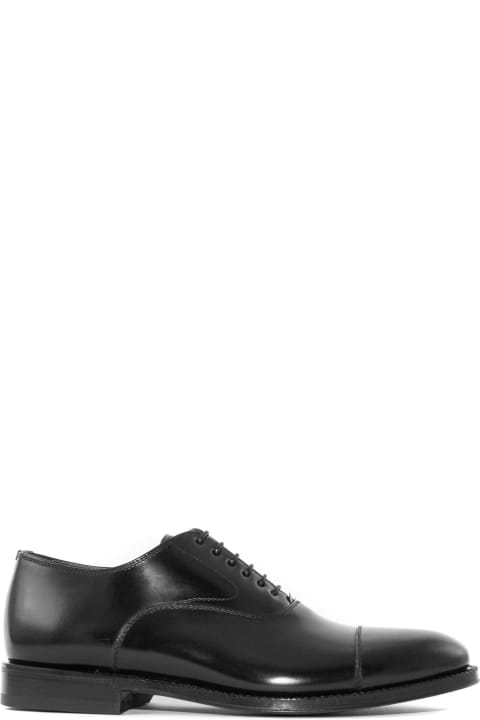 Green George Shoes for Men Green George Black Brushed Leather Oxford Shoes