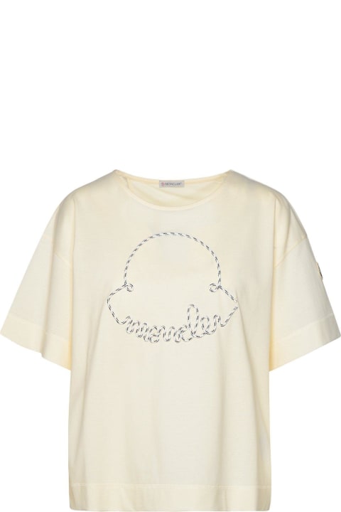 Sale for Women Moncler Logo Detailed Crewneck T-shirt