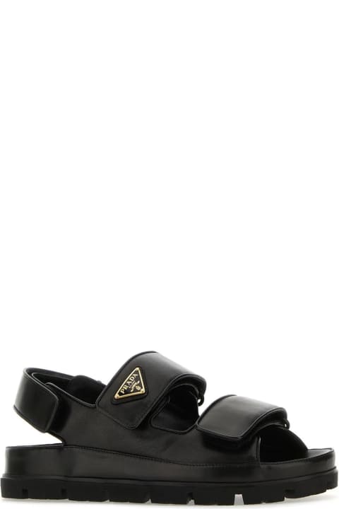 Prada for Women Prada Black Nappa Leather Sandals