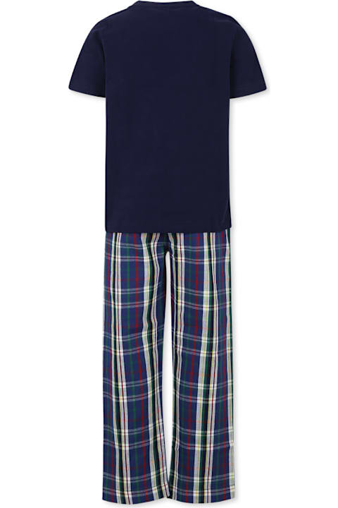 Ralph Lauren Jumpsuits for Boys Ralph Lauren Blue Pyjamas For Boy With Horse