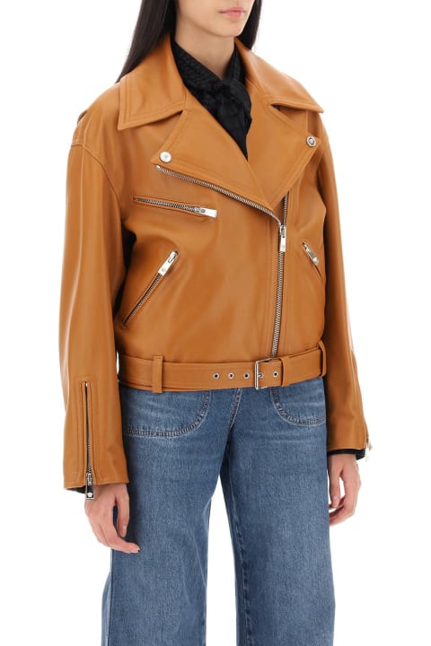 ウィメンズ新着アイテム Versace Biker Jacket In Leather