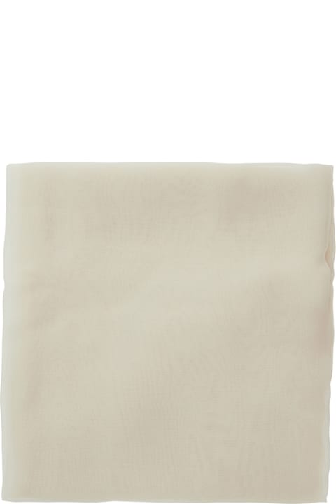 Alberta Ferretti إكسسوارات لـ السيدات Alberta Ferretti White Semi-transparent Stole In Silk Chiffon Woman