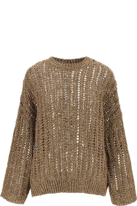 Brunello Cucinelli for Kids Brunello Cucinelli 'rustic Dazzling Net' Sweater