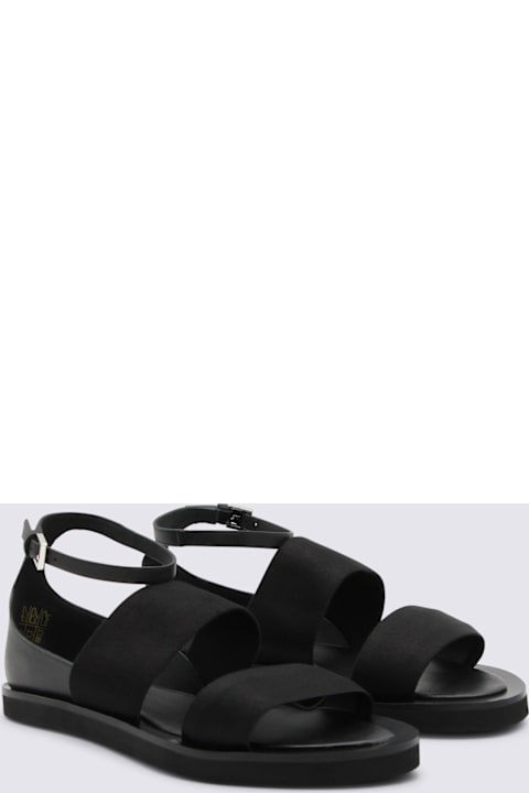 Max Mara Black Leather Masoncia Sandals