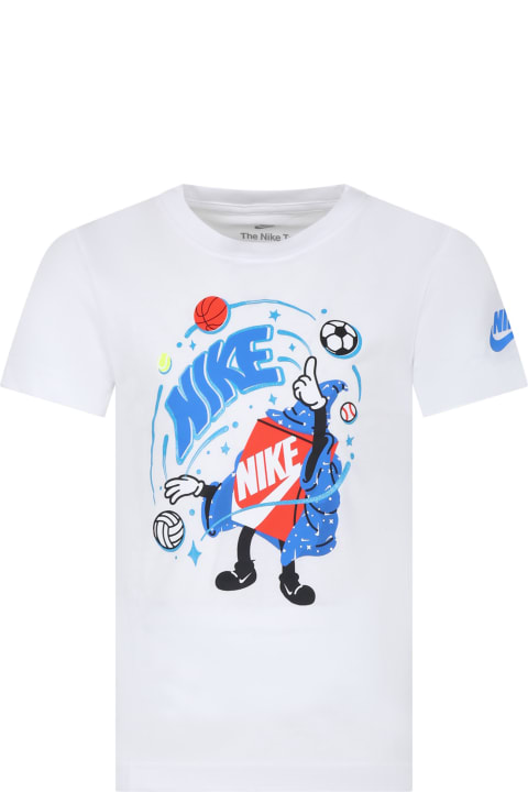 Nike T-Shirts & Polo Shirts for Boys Nike White T-shirt For Boy With Logo
