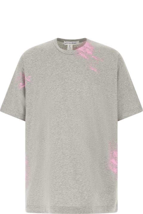 Topwear for Men Comme des Garçons Shirt Melange Grey Cotton Oversize T-shirt