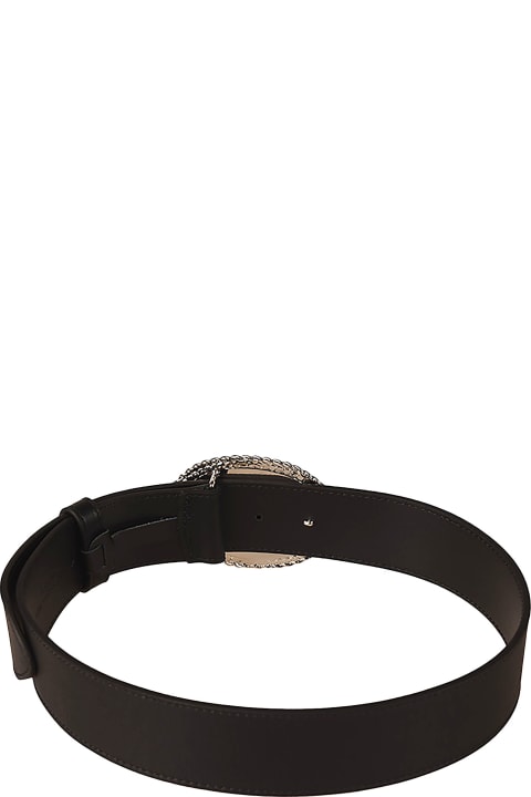ウィメンズ新着アイテム Alessandra Rich Oval Buckle Pearl Detail Leather Belt