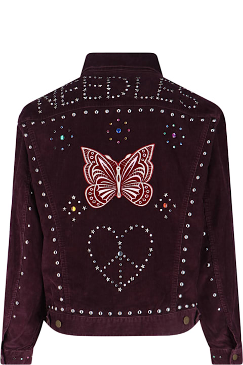 Needles for Women Needles Studs Corduroy Jacket