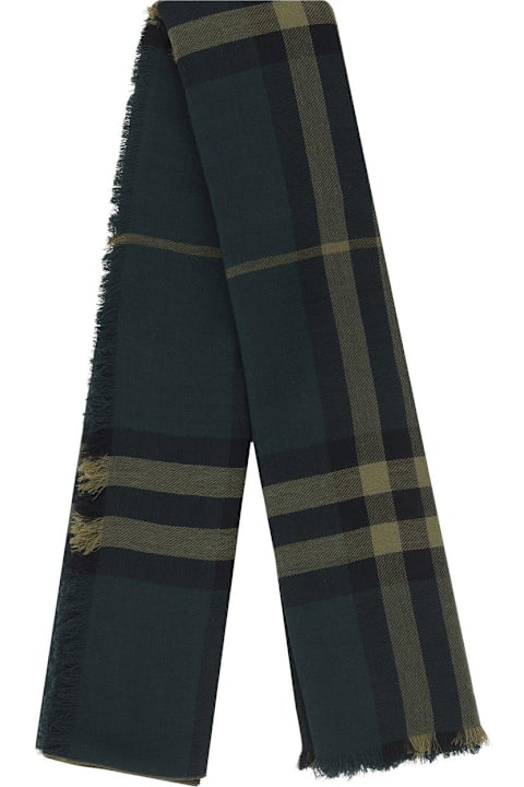 Burberry Scarves for Men Burberry Checked Frayed-edge Scarf