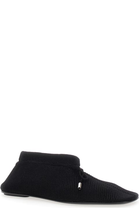 Totême Flat Shoes for Women Totême Black Ballet Flats With Bow Detail In Knit Woman