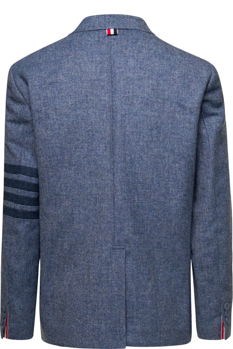Thom Browne Coats & Jackets for Women Thom Browne Unstructured Straight Fit S/c W/sewed In 4bar In Solid Donegal Tweed