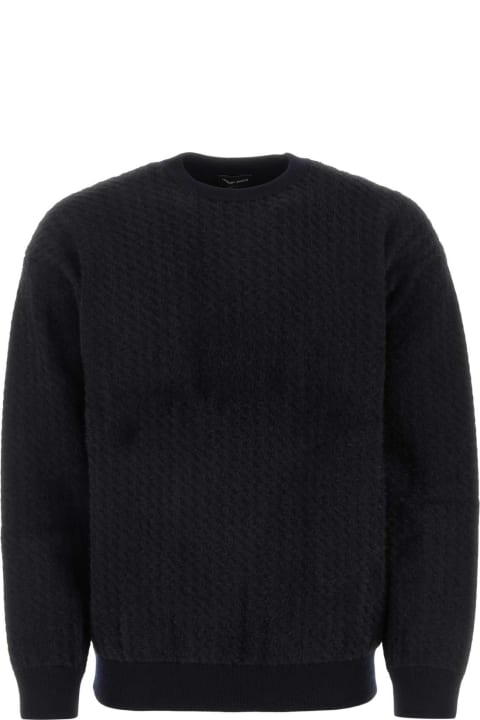 メンズ Giorgio Armaniのフリース＆ラウンジウェア Giorgio Armani Black Wool Blend Sweater