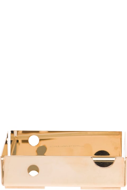Home Décor Off-White Meteor Tray S Gold Gold