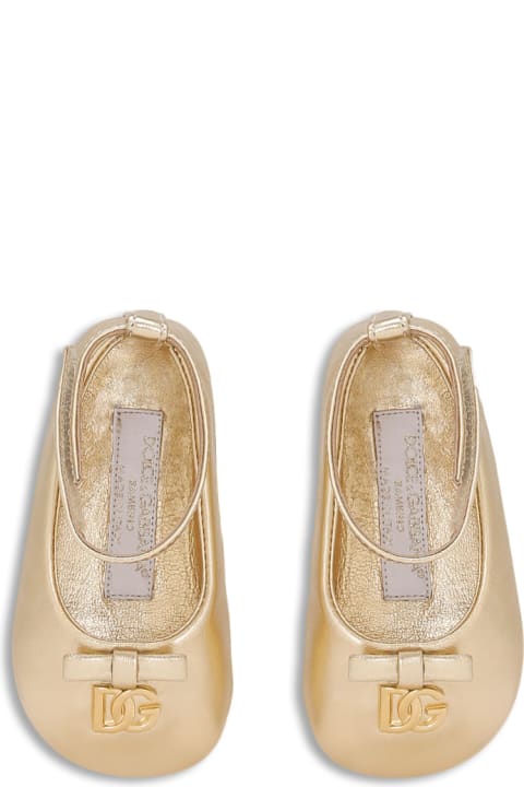 Dolce & Gabbana for Baby Boys Dolce & Gabbana Ballerina In Laminated Nappa